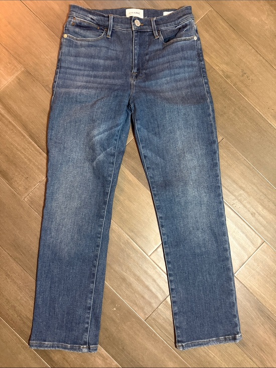 Frame Denim Denim - FRAME Le High Straight Jeans in Bestia Blue Wash Size 27